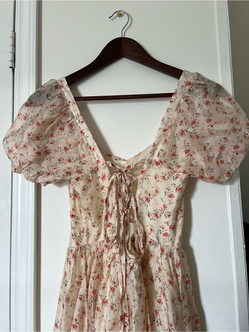 Lulus Floral Midi Dress Size XS Cottagecore Romantic - Picture 6 of 7